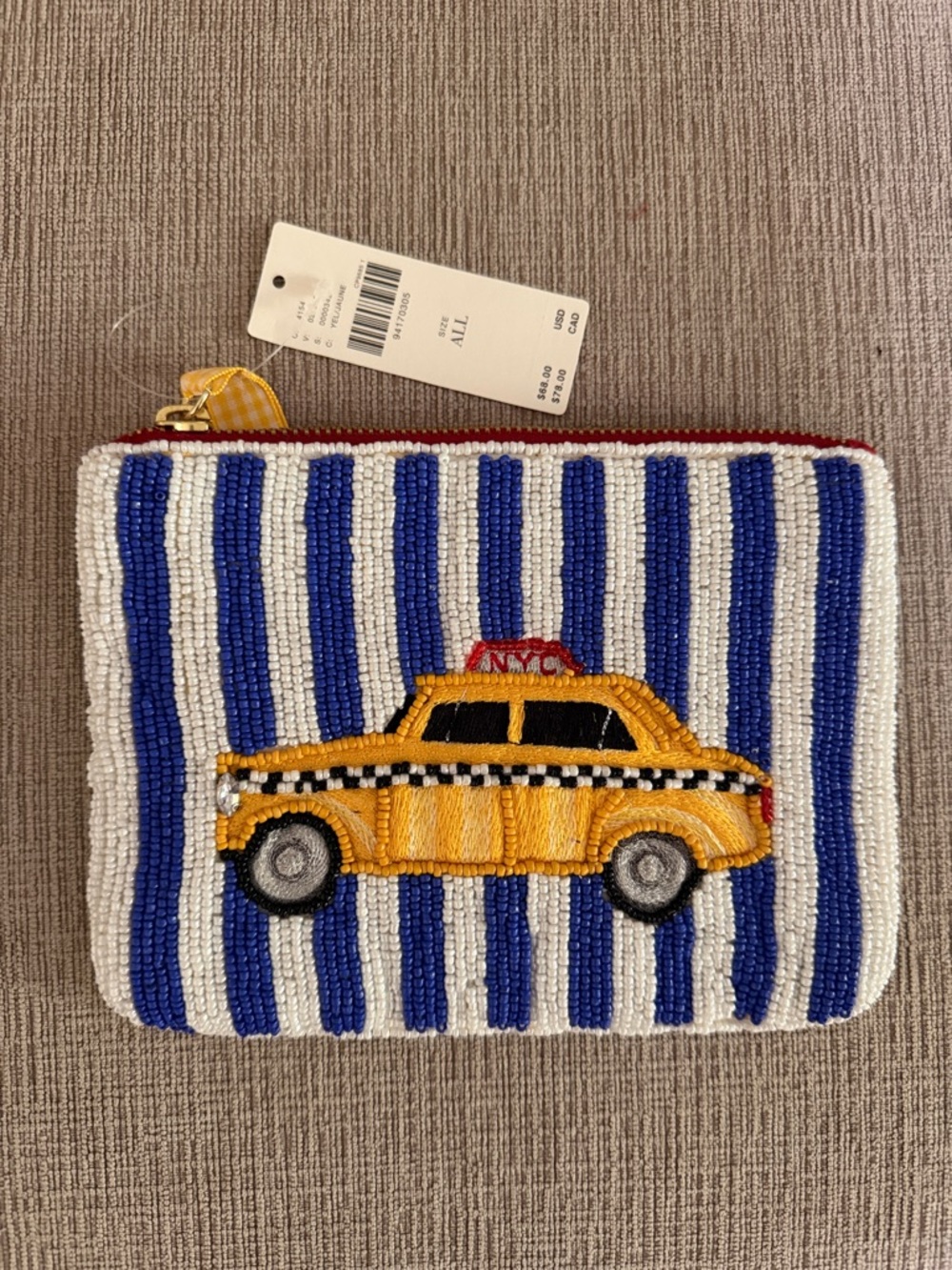 Anthropologie Beaded New York City Pouch